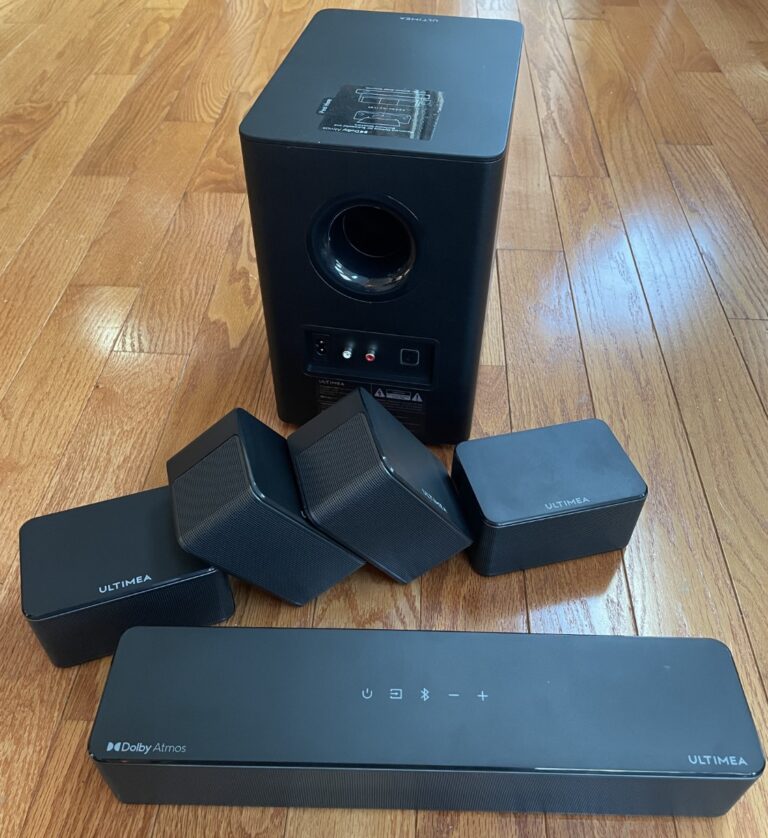 Ultimea Poseidon D80 Dolby Atmos 7.1 surround sound system review – Simple setup small speaker surround sound! Slick!